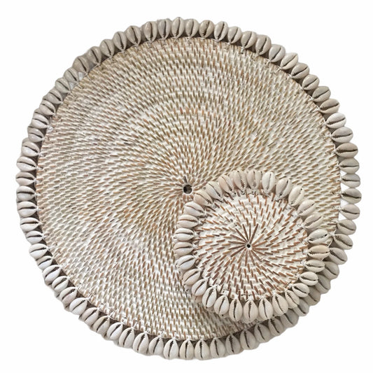Cowrie Placemats and Coasters - Pre-order (also available in Black or Brown)