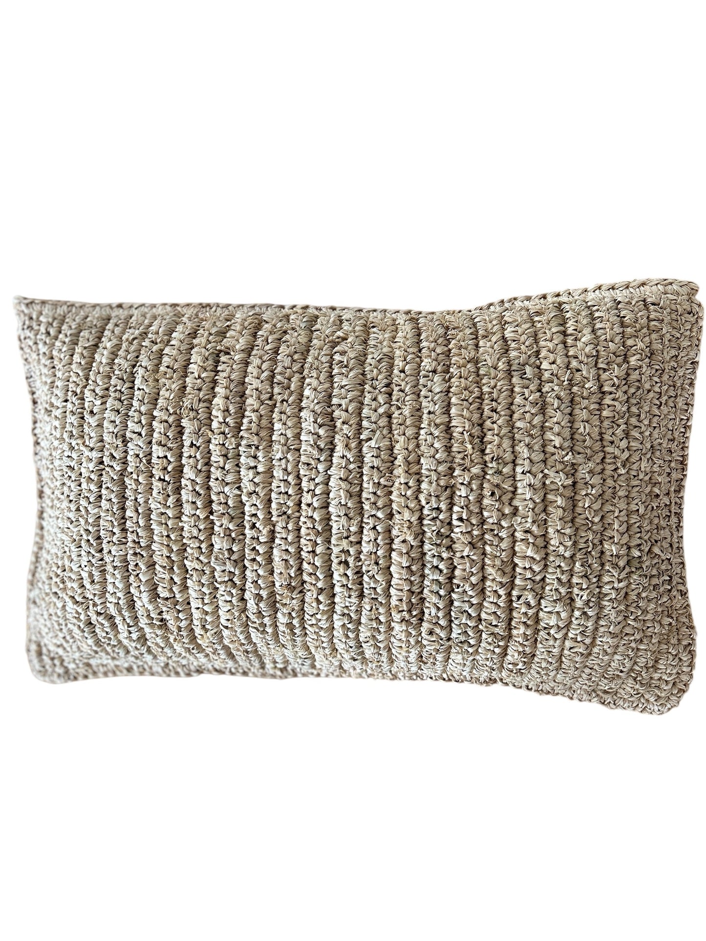 Natural raffia cushion cover