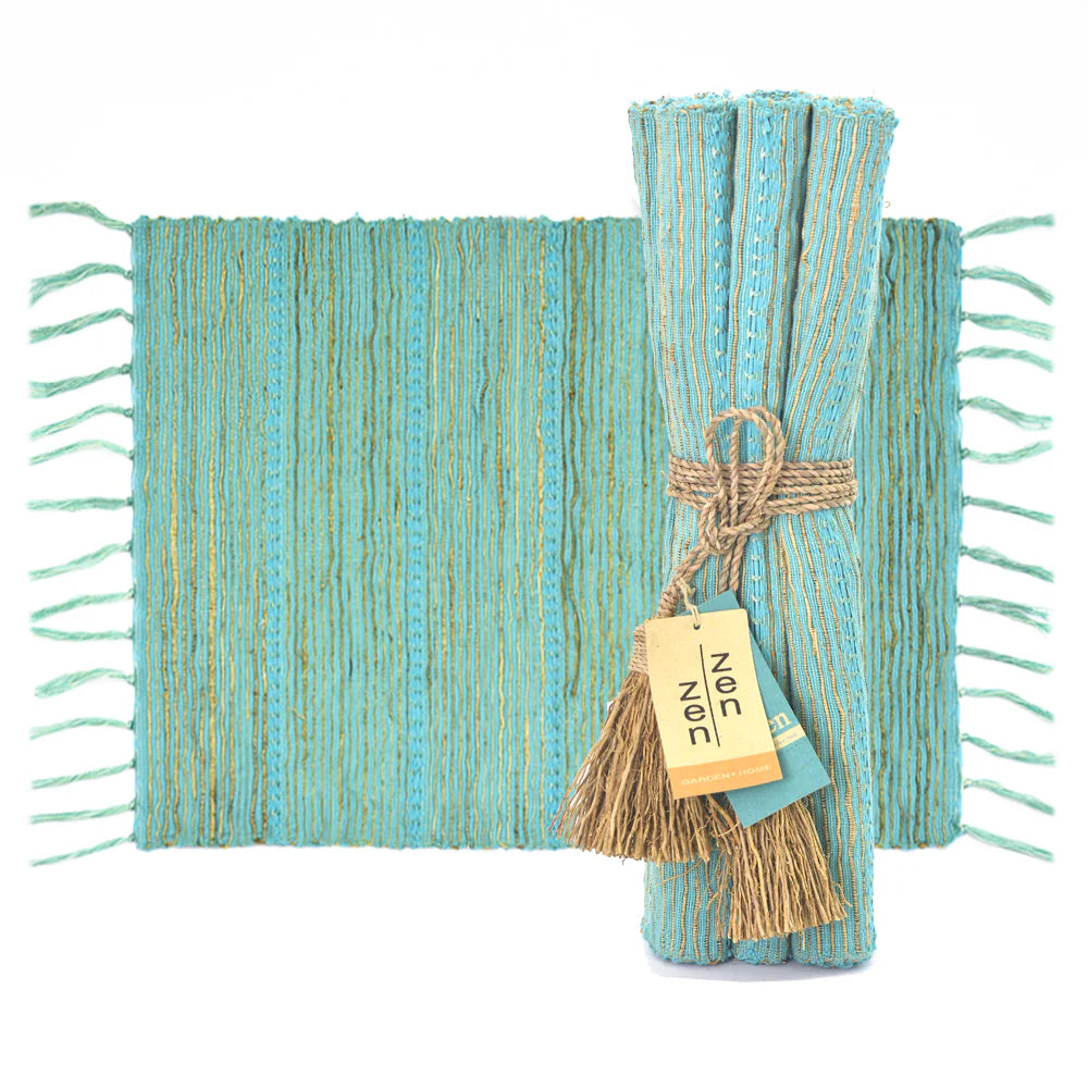 Vetiver Placemats - Aqua (Set of 6)