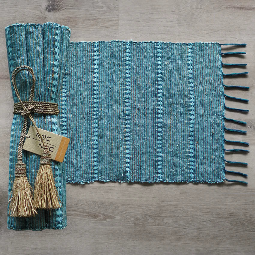Balizen Vetiver Placemats - Indigo Stripe (Set of 6) Pre-order