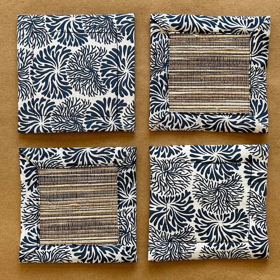 Waterlily Coasters - Indigo Tumbleweed (Set of 4)
