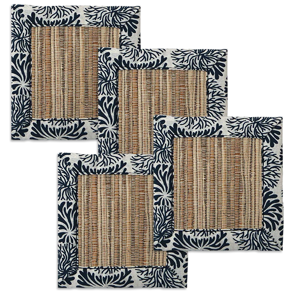 Waterlily Coasters - Indigo Tumbleweed (Set of 4)