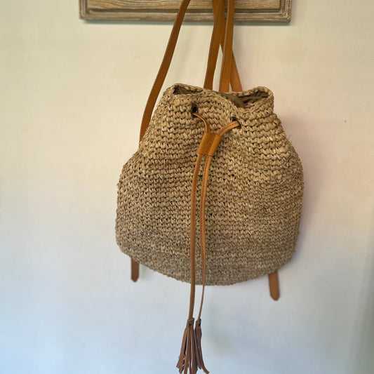 Raffia backpack
