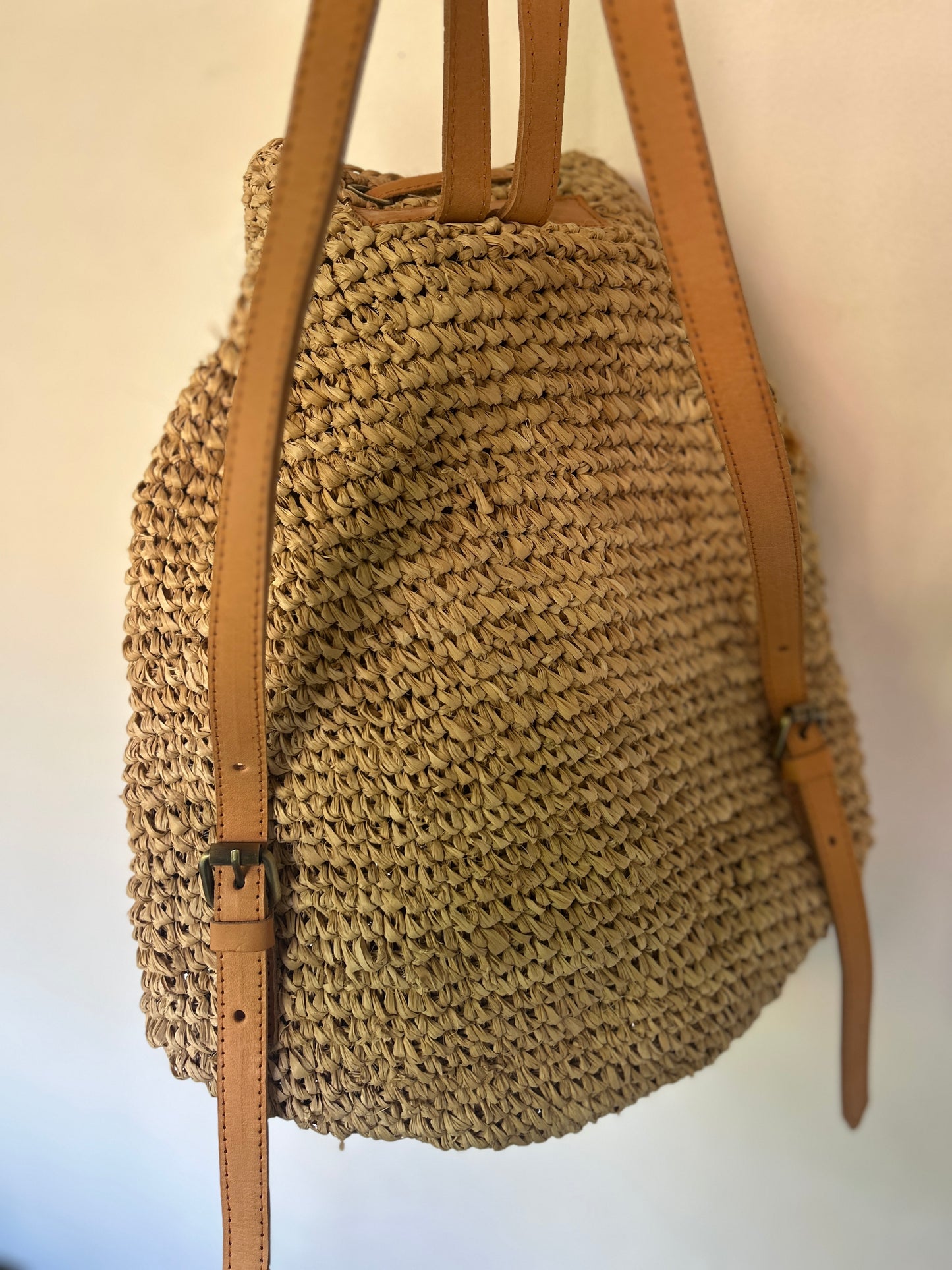 Raffia backpack