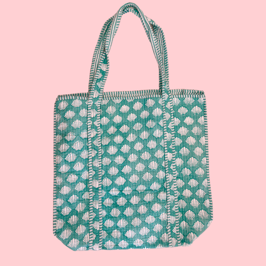 The Weekender Tote - Turquoise Seashell