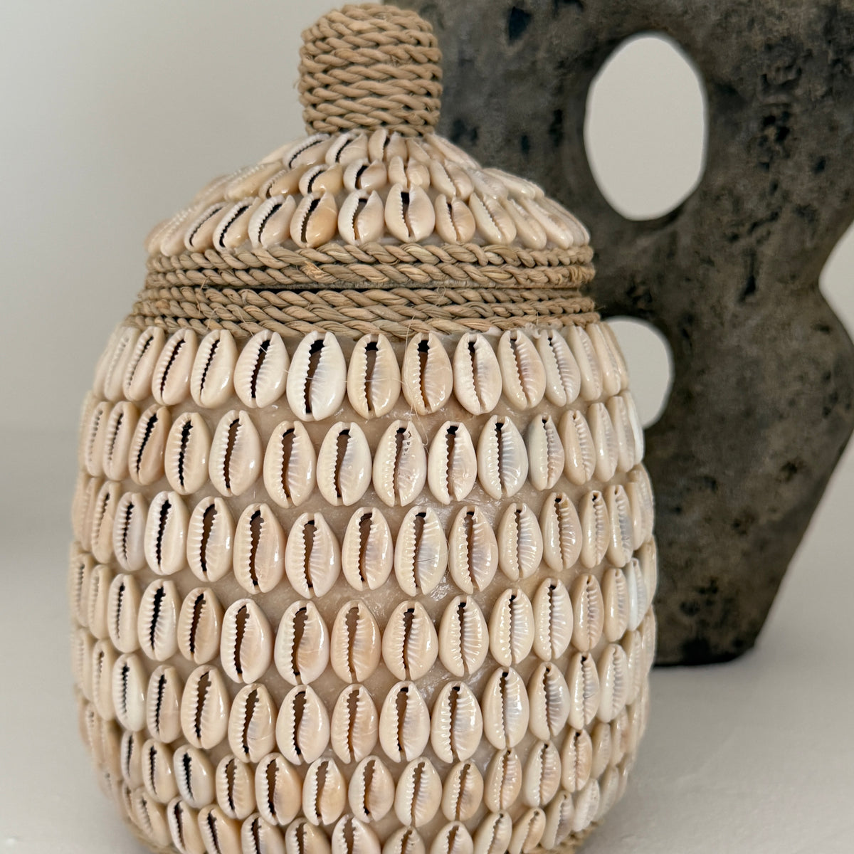 Amara Cowrie Shell Pot
