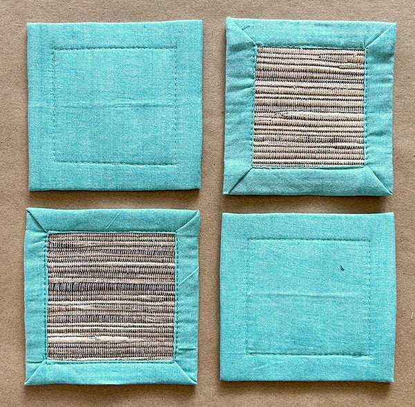 Waterlily Coasters - Aqua (Set of 4)
