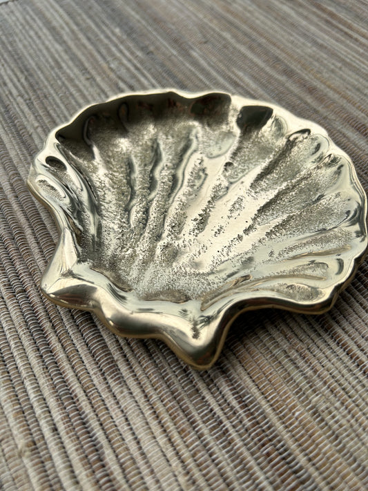 Brass Trinket Tray - Clam Shell