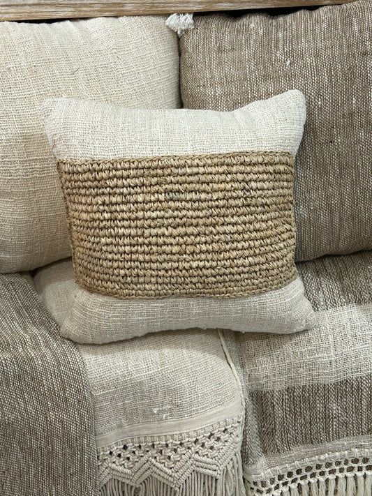 Raffia rectangle cushion cover