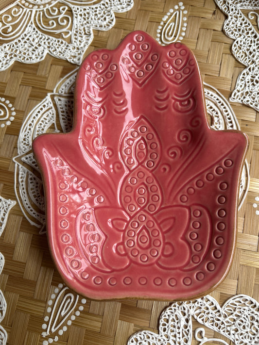 Ceramic Hamsa Hand - Pink