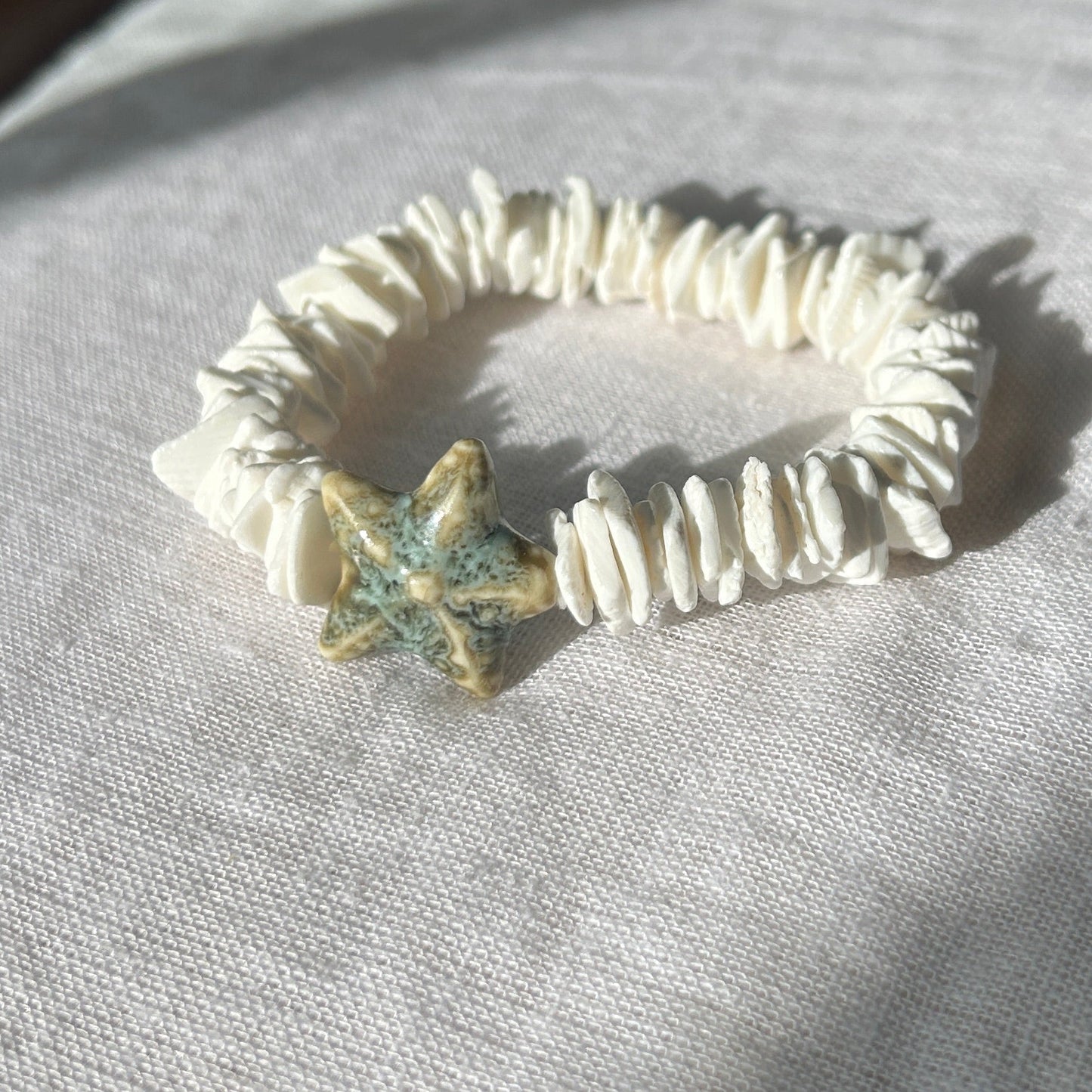 Lychee Shell Tile Bracelet - Starfish