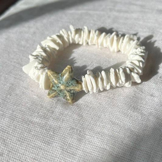 Lychee Shell Tile Bracelet - Starfish