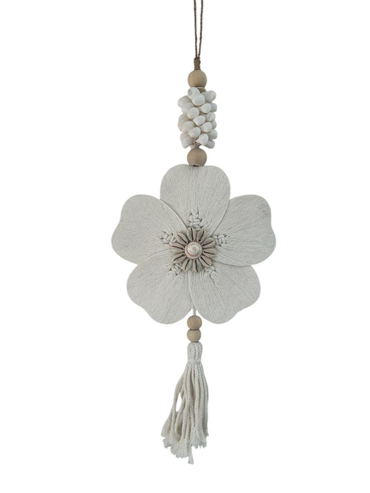 Flower and white shell tassel