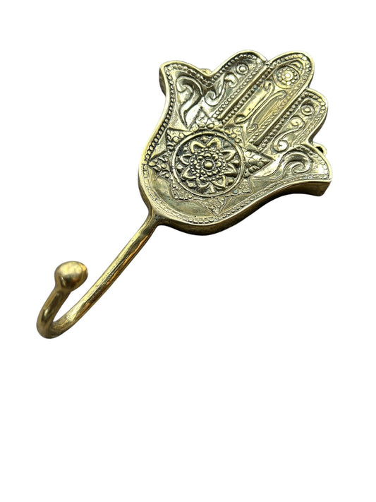 Hamsa hand solid brass hook