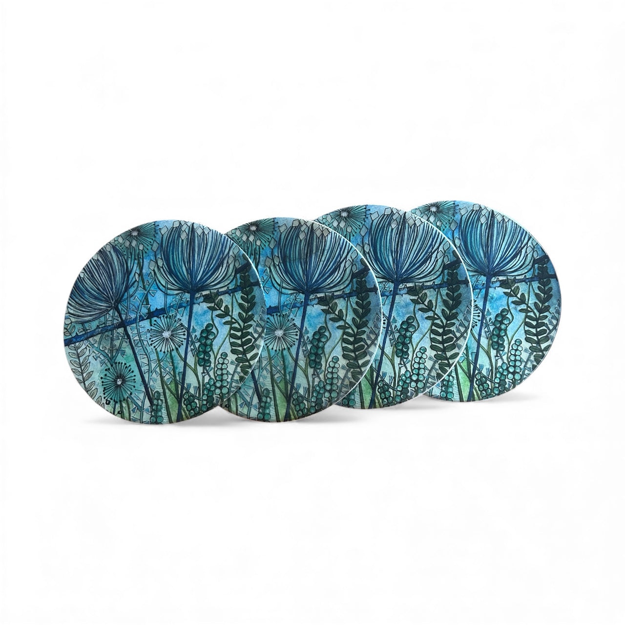 Capiz shell coasters - Dandelion