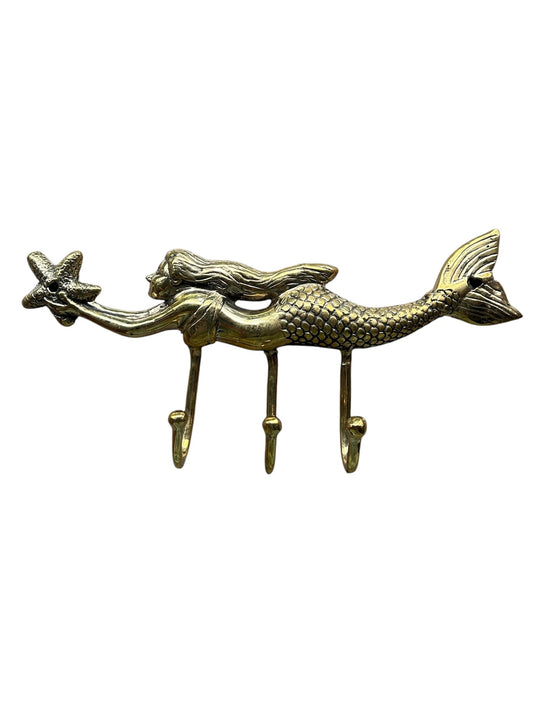 Triple hook brass Mermaid