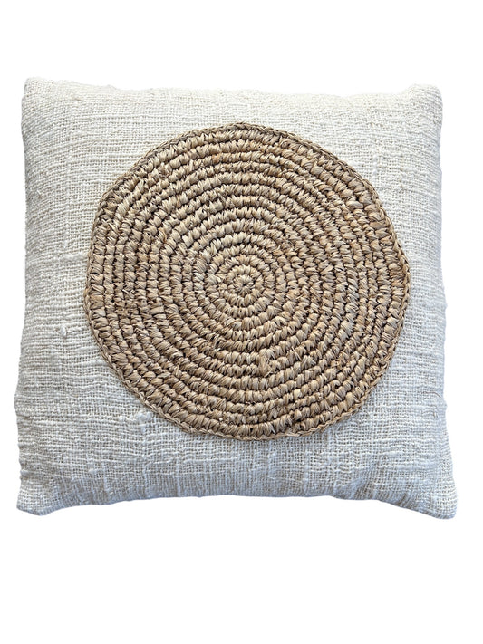 Raffia circle cushion cover (Small and Large)