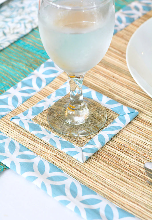 Waterlily Coasters - Summer Blue Rings (Set of 4)