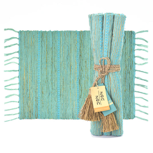 Vetiver Placemats - Aqua (Set of 6)