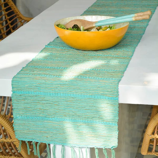 Vetiver Table Runner - Aqua